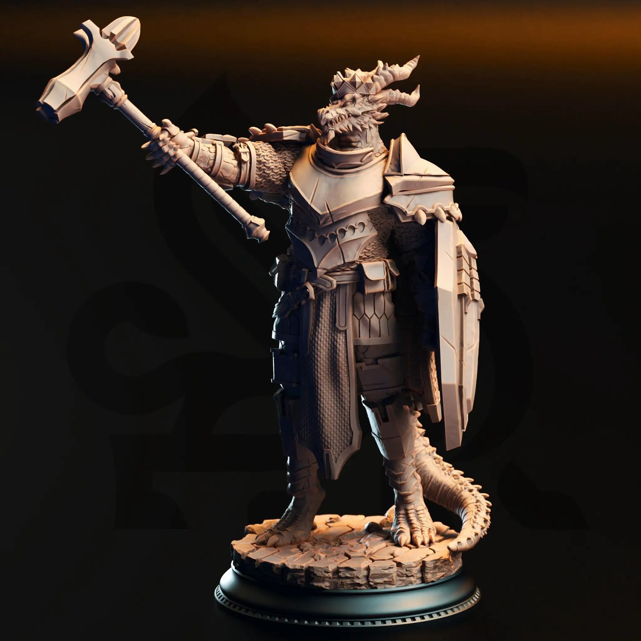 3D Printed Silver Dragonborn Knights x3 by DM Stash by Last Hope Miniatures