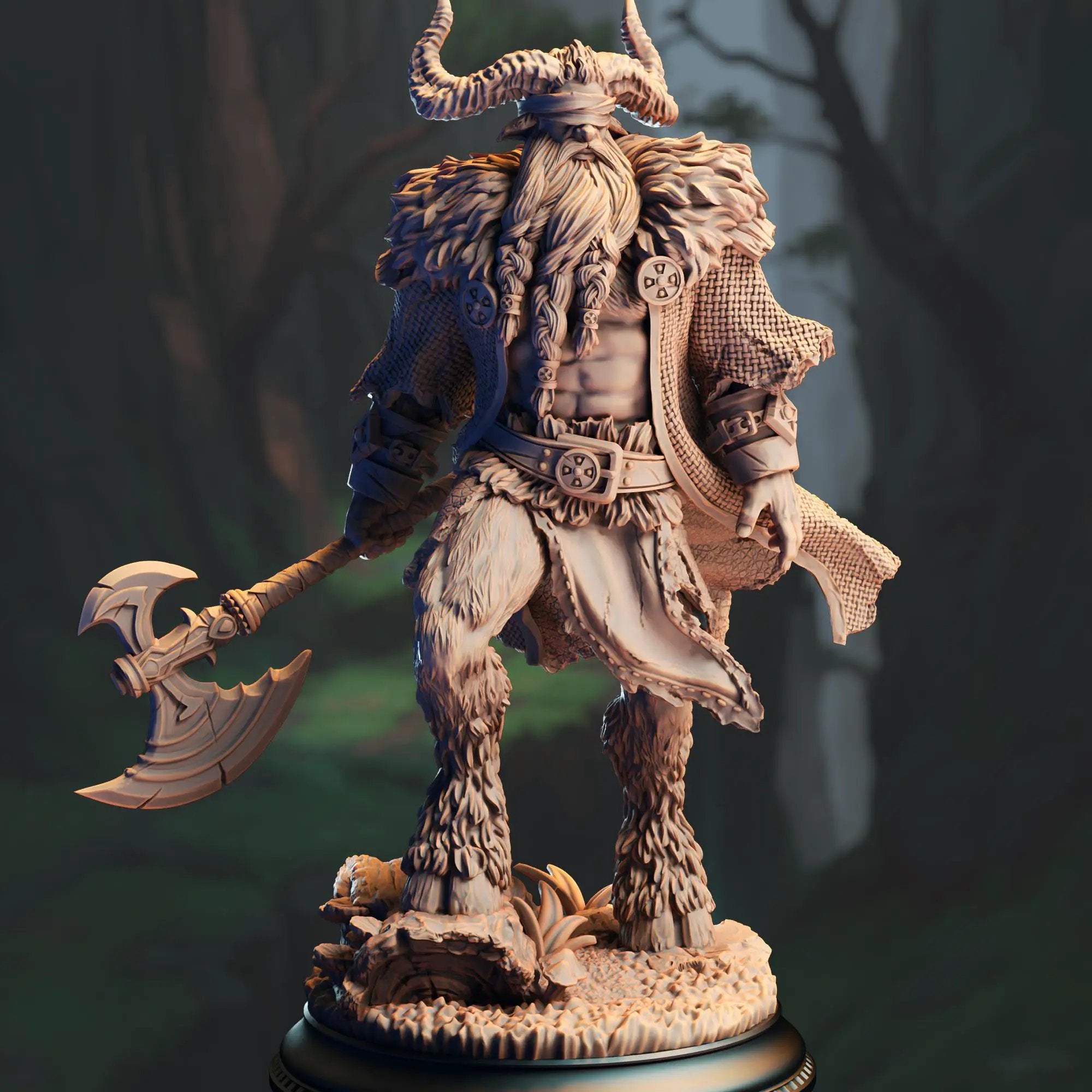 3D Printed Satyr Barbarian by DM Stash by Last Hope Miniatures