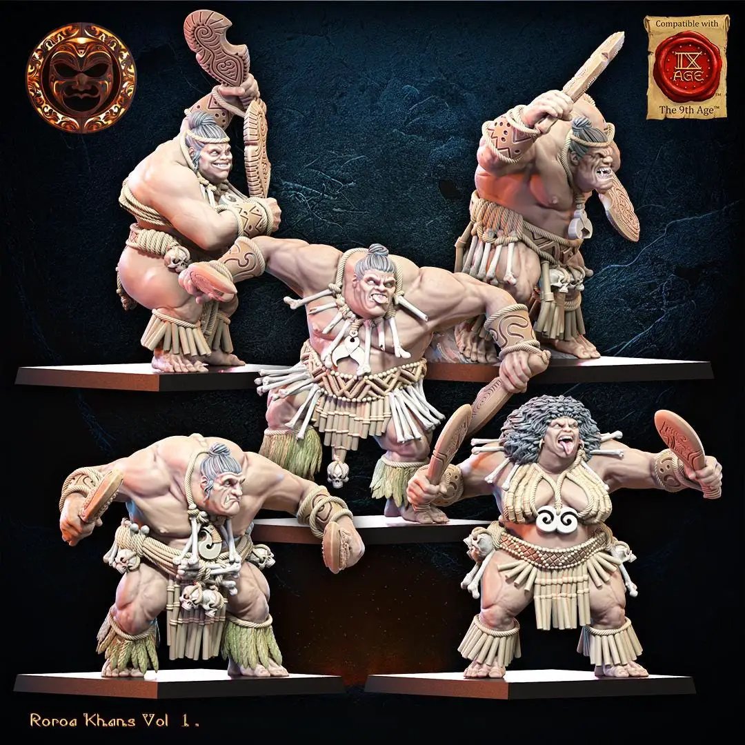 3D printed Roroa Khans Regiment miniatures by Lost Kingdom Miniatures, showing detailed figures in a natural pose for Last Hope Miniatures.