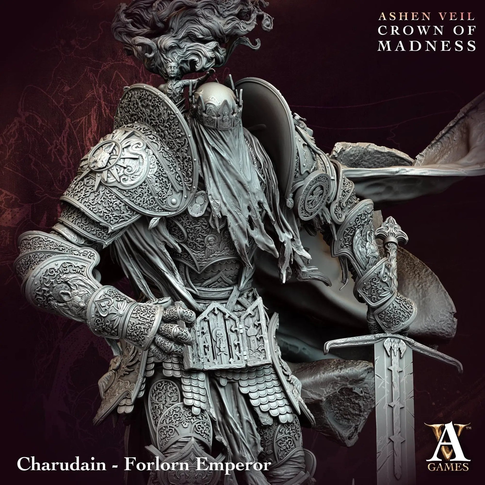 3D Printed Charudain The Forlorn Emperor by Archvillain Games by Last Hope Miniatures