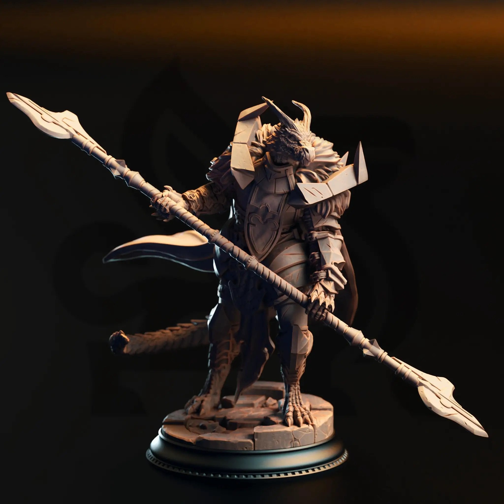 3D Printed Silver Dragonborn Paladin by DM Stash by Last Hope Miniatures