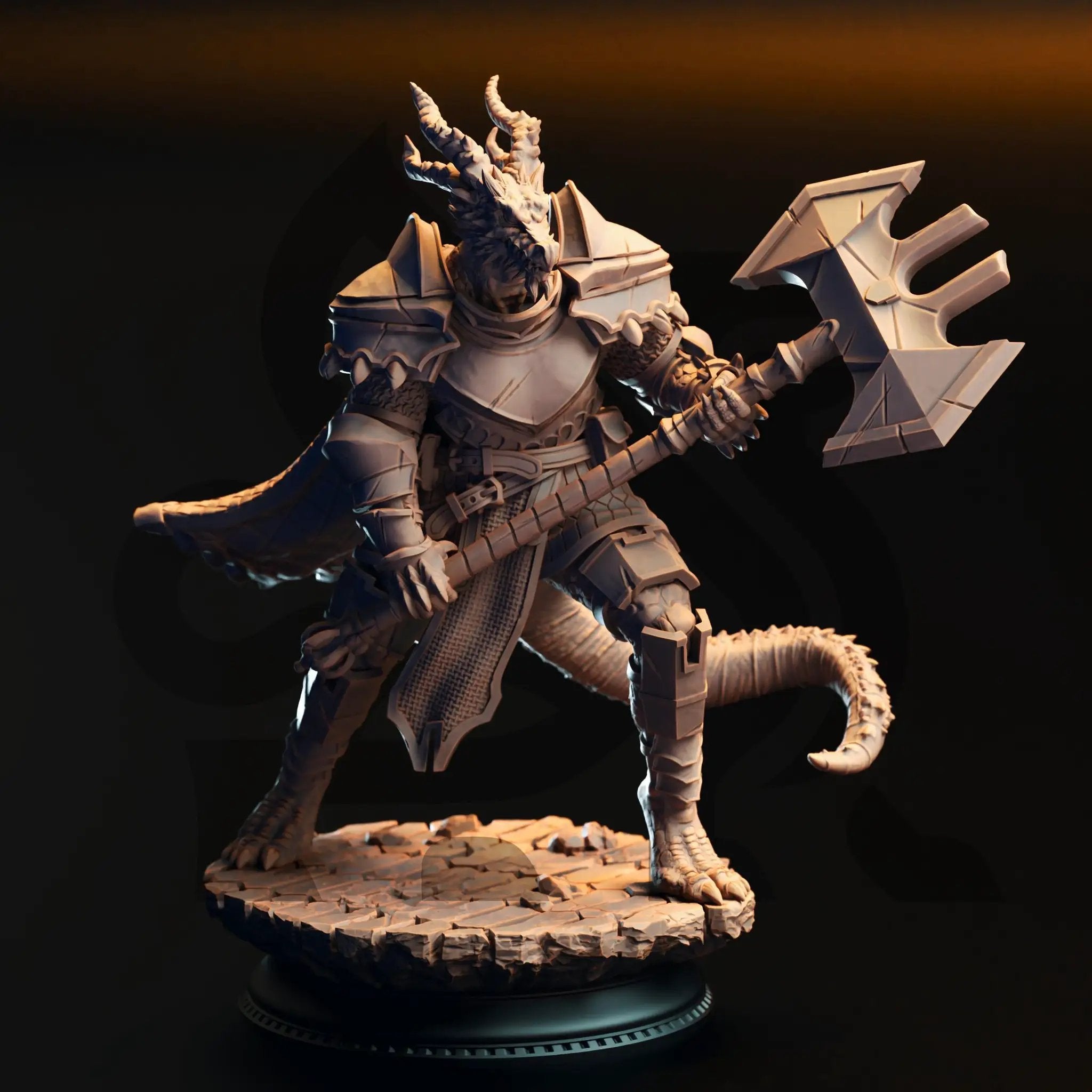 3D Printed Silver Dragonborn Knights x3 by DM Stash by Last Hope Miniatures