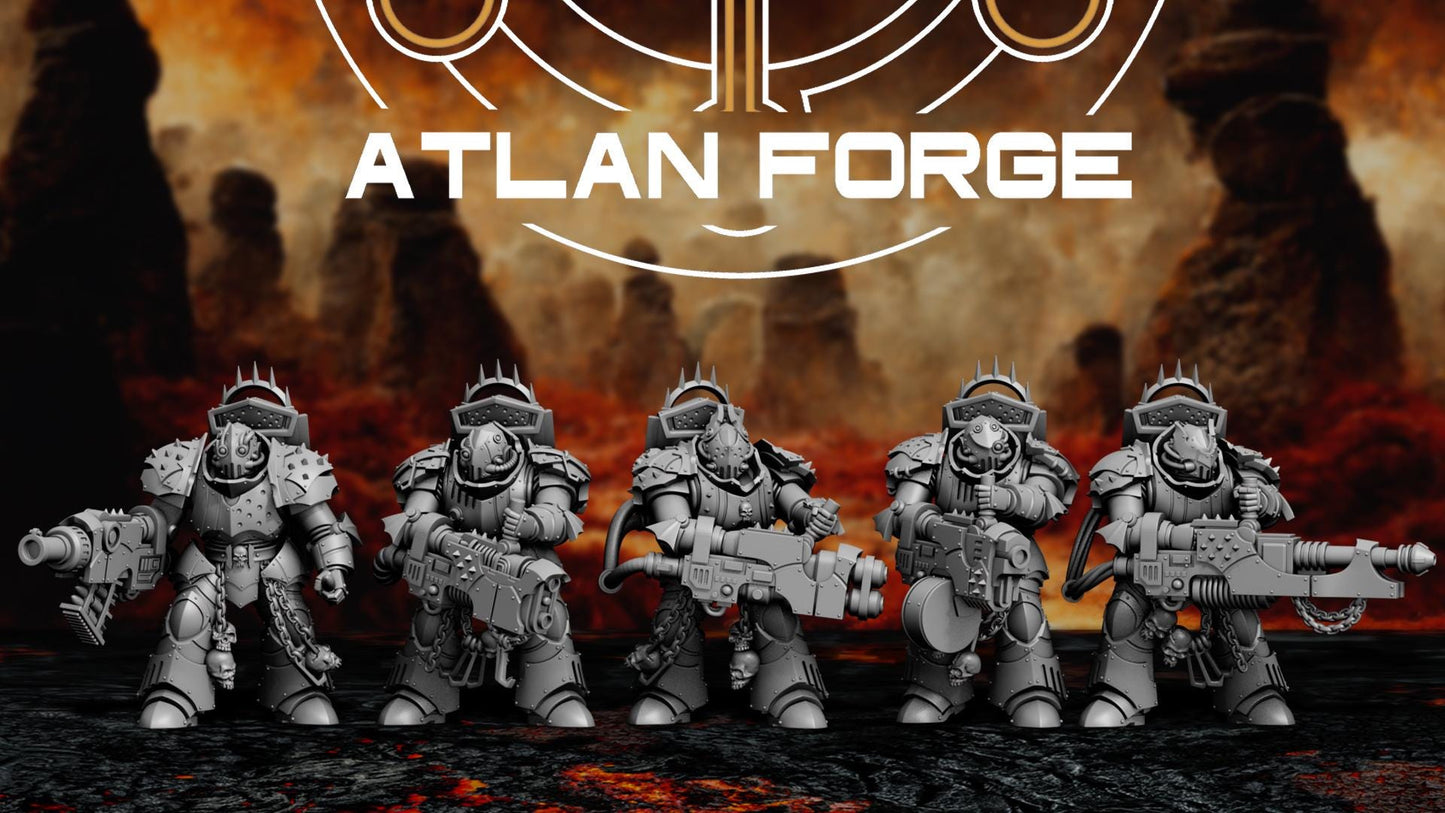 3d Printed Vampire Knight Desecrators by Atlan Forge Miniatures