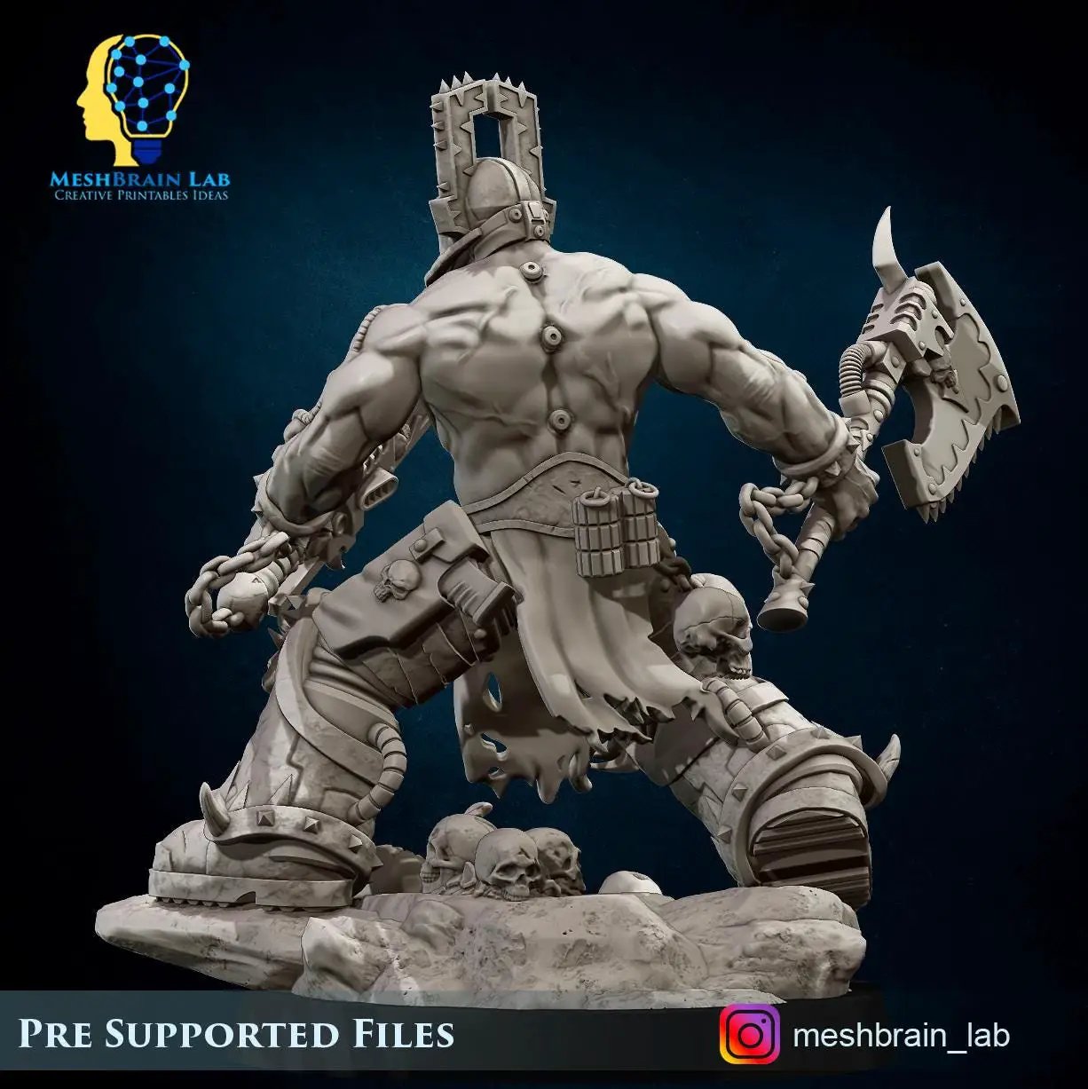 3d Printed Doom Marine Berserker Champion By Meshbrain Labs Miniatures by Last Hope Miniatures