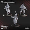 Three 3D printed trench heavy support models by Last Hope Miniatures for DakkaDakka Miniatures, detailed with realistic military features.