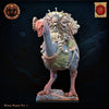 3D printed Roroa Ariki on Dromornis mount miniature by Last Hope Miniatures, detailed fantasy creature sculpture.