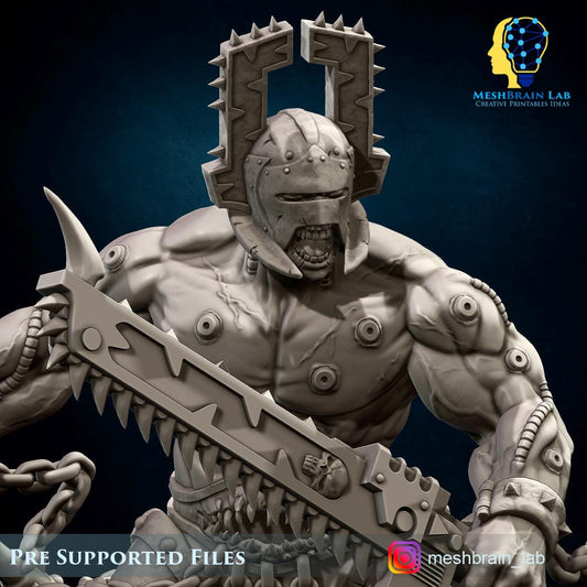 3d Printed Doom Marine Berserker Champion By Meshbrain Labs Miniatures