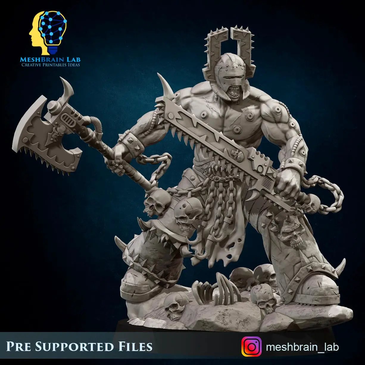 3d Printed Doom Marine Berserker Champion By Meshbrain Labs Miniatures by Last Hope Miniatures