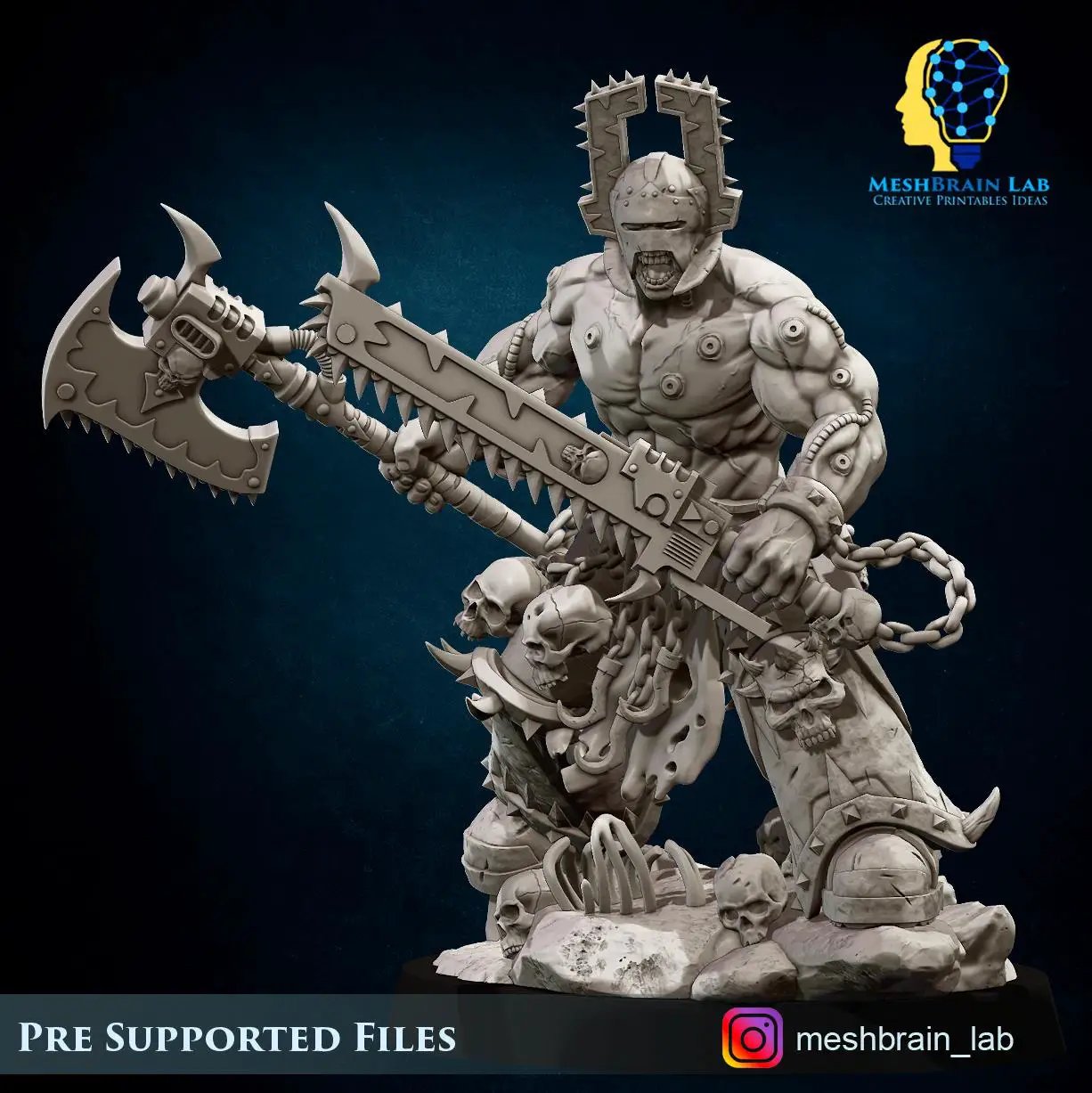3d Printed Doom Marine Berserker Champion By Meshbrain Labs Miniatures by Last Hope Miniatures