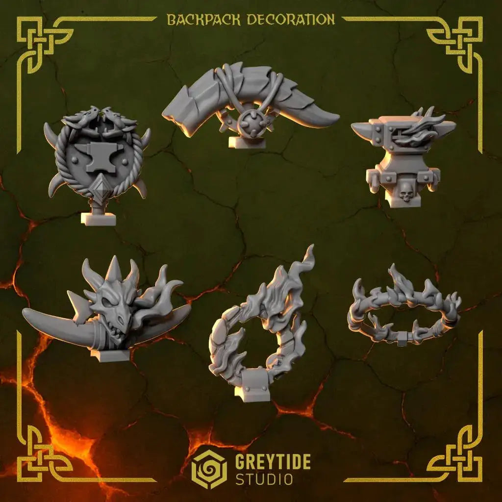 3d Printed Anvil Wardens Backpack Decorations x10 by Greytide Studio by Last Hope Miniatures
