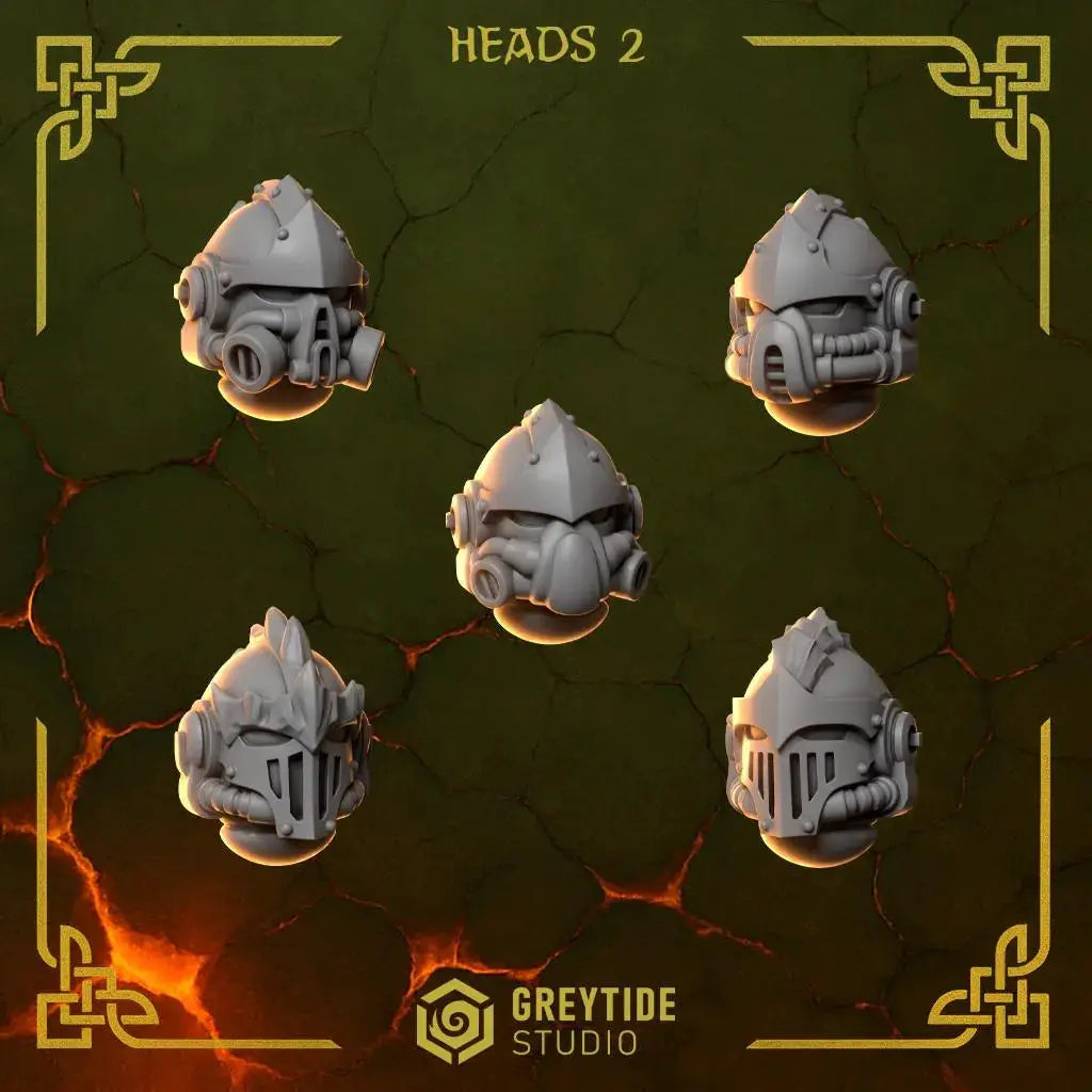 3d Printed Anvil Wardens Heads #2 x10 by Greytide Studio by Last Hope Miniatures