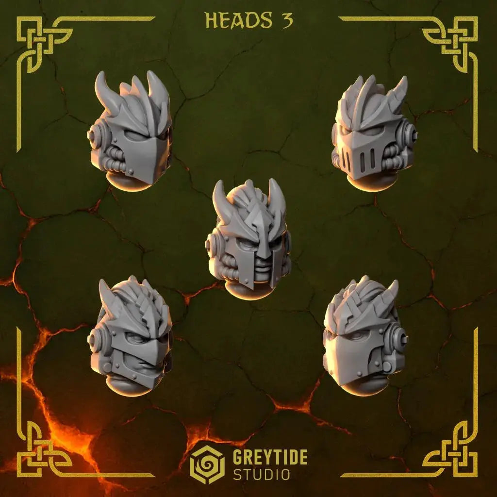 3d Printed Anvil Wardens Heads #3 x10 by Greytide Studio by Last Hope Miniatures