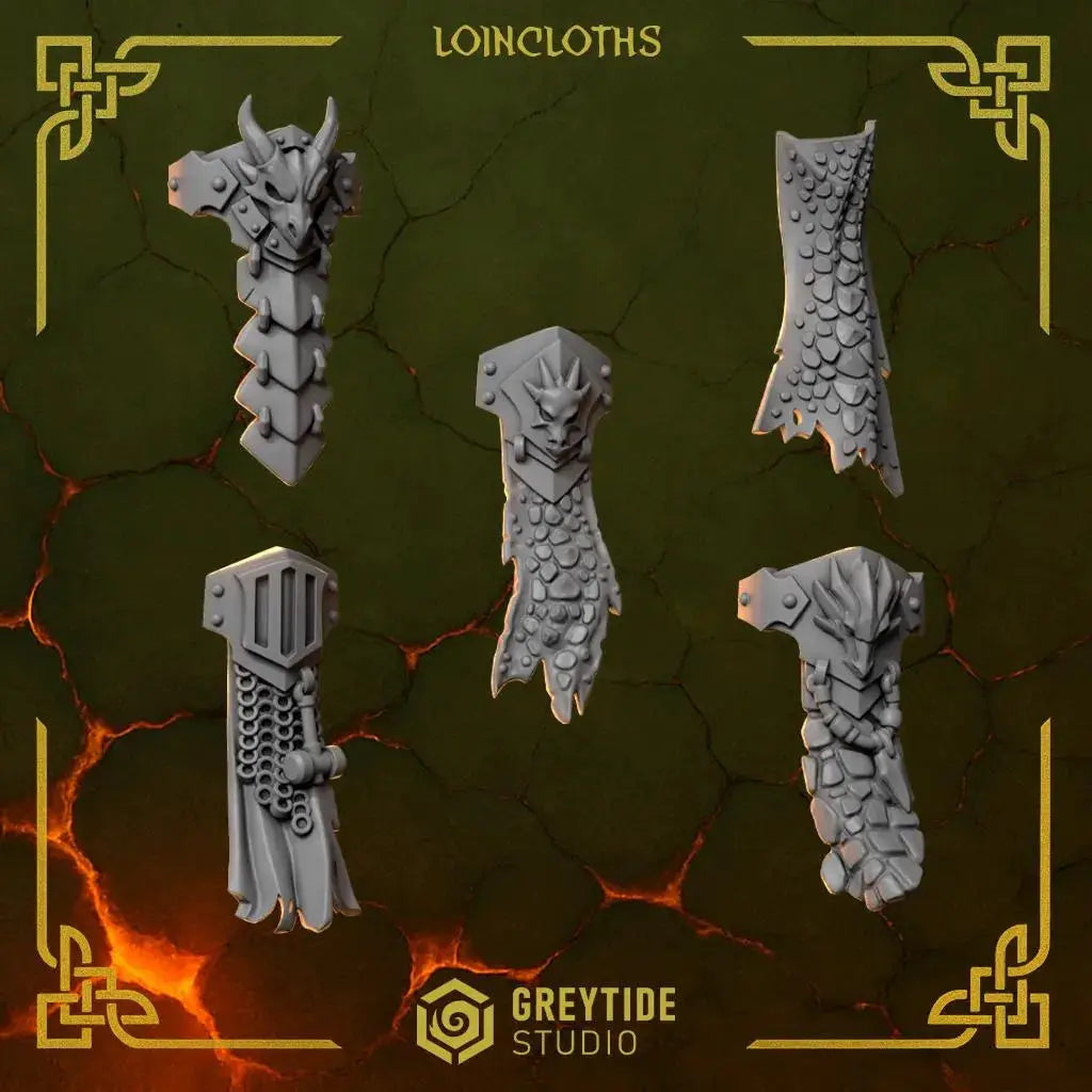 3d Printed Anvil Wardens Loincloths x10 by Greytide Studio by Last Hope Miniatures