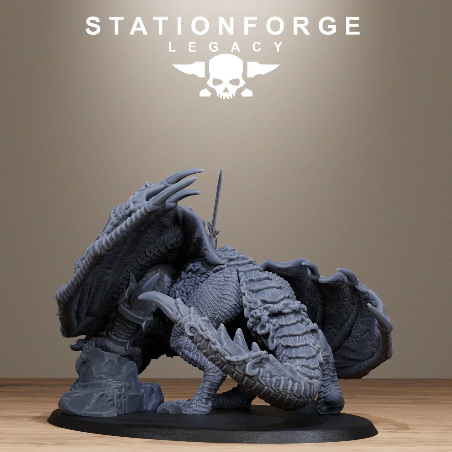 3D Printed Solaris Dragon by StationForge Miniatures