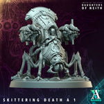 3D printed Skittering Death miniature by Last Hope Miniatures from Archvillain Games, showcasing detailed insect-like creature.