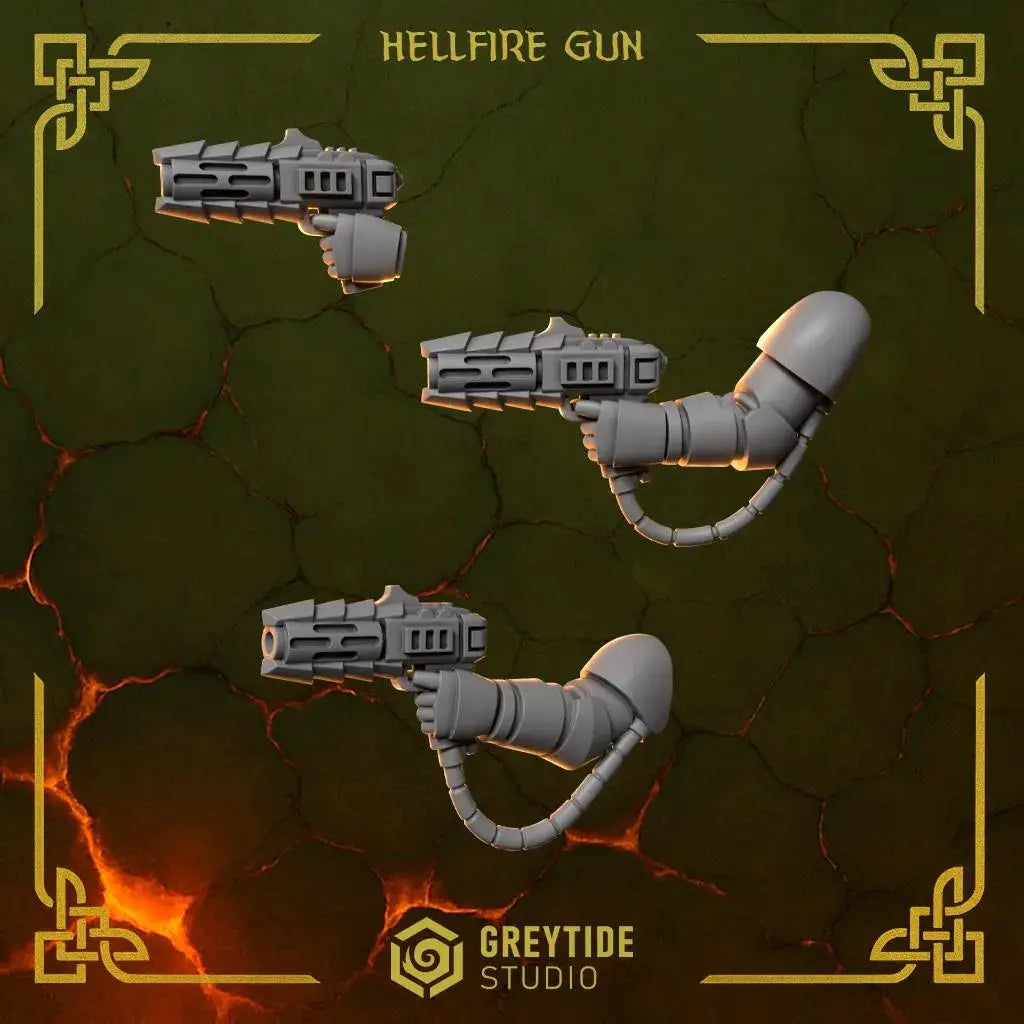 3d Printed Anvil Wardens Hellfire Guns x6 by Greytide Studio by Last Hope Miniatures