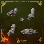 3d Printed Anvil Wardens Wrist Flamer Guns x6 by Greytide Studio by Last Hope Miniatures
