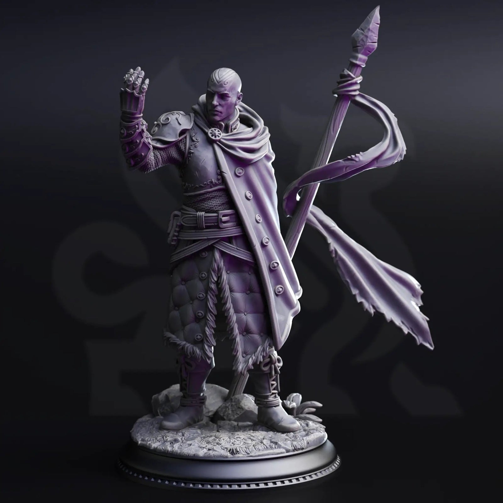 3D printed Psionic Knight miniature by Last Hope Miniatures from DM Stash, featuring detailed armor and psychic energy effects.