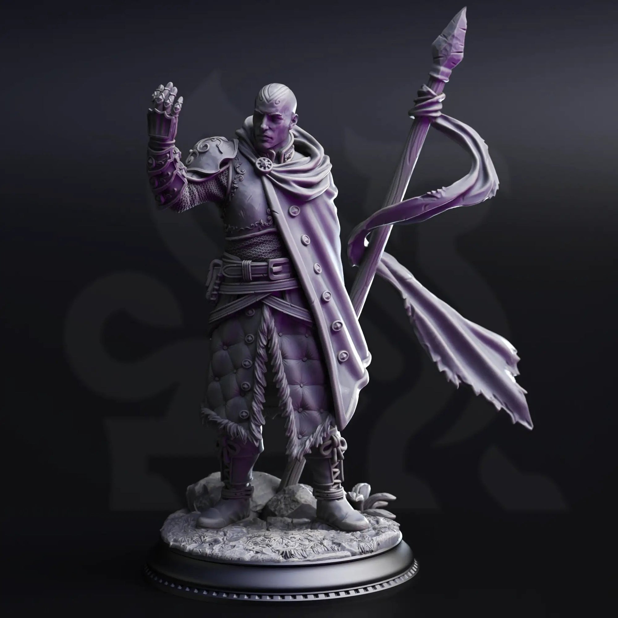 3D printed Psionic Knight miniature by Last Hope Miniatures from DM Stash, featuring detailed armor and psychic energy effects.