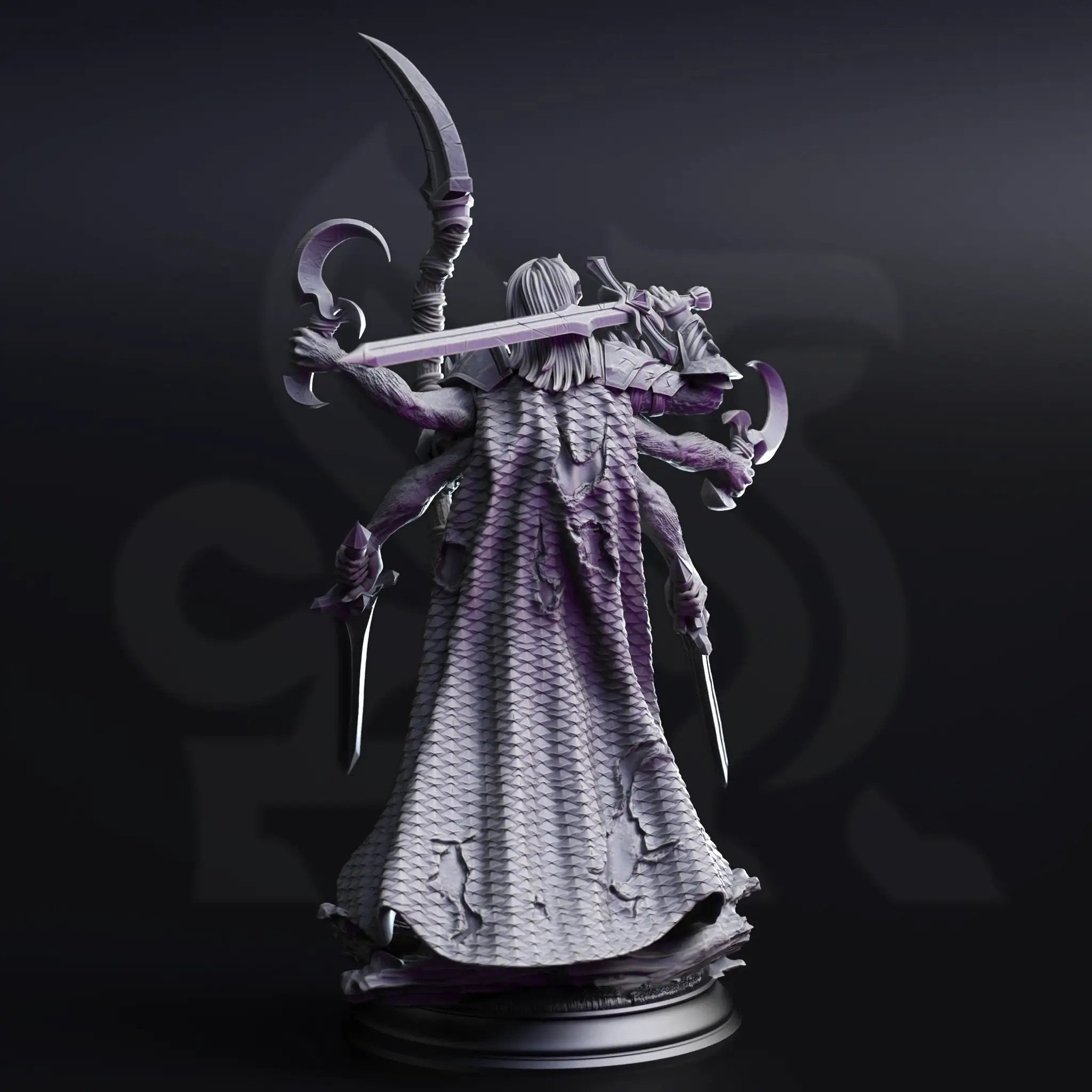 3D printed Knight From Beyond miniature by Last Hope Miniatures, showcasing detailed armor and weaponry in a fantasy figurine.