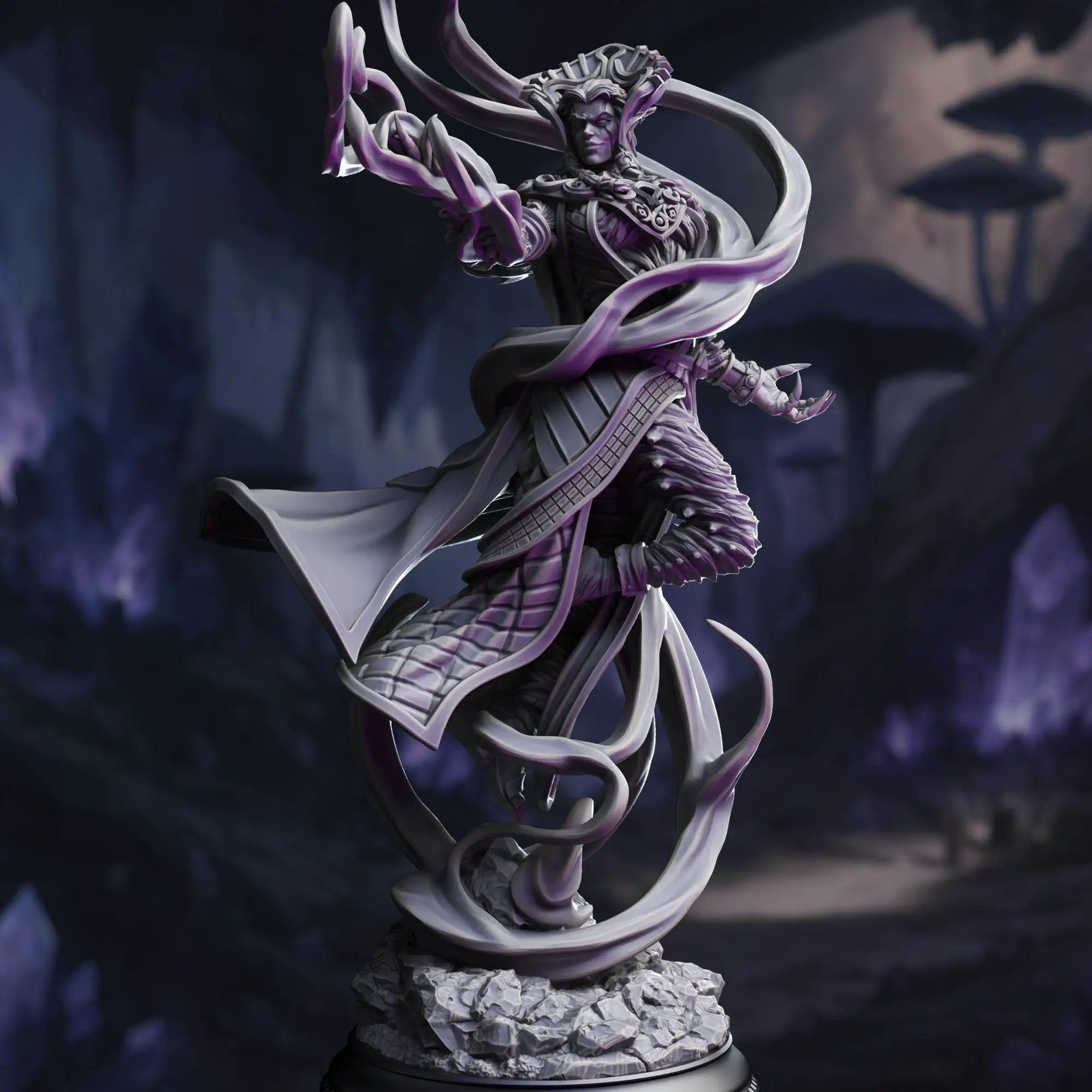 3D printed Planar Sorceress figurine by Last Hope Miniatures, detailed fantasy miniature with intricate design and dynamic pose.
