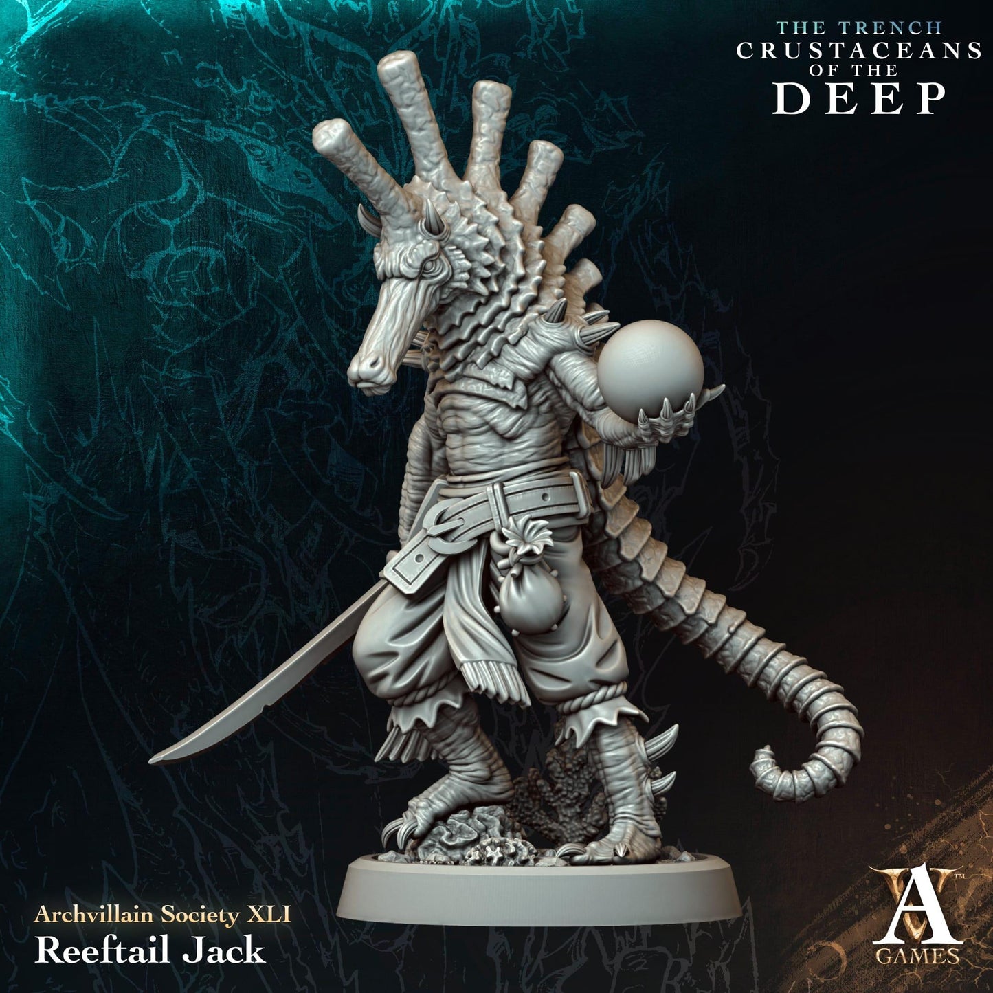 3D Printed Reeftail Jack by Archvillain Games