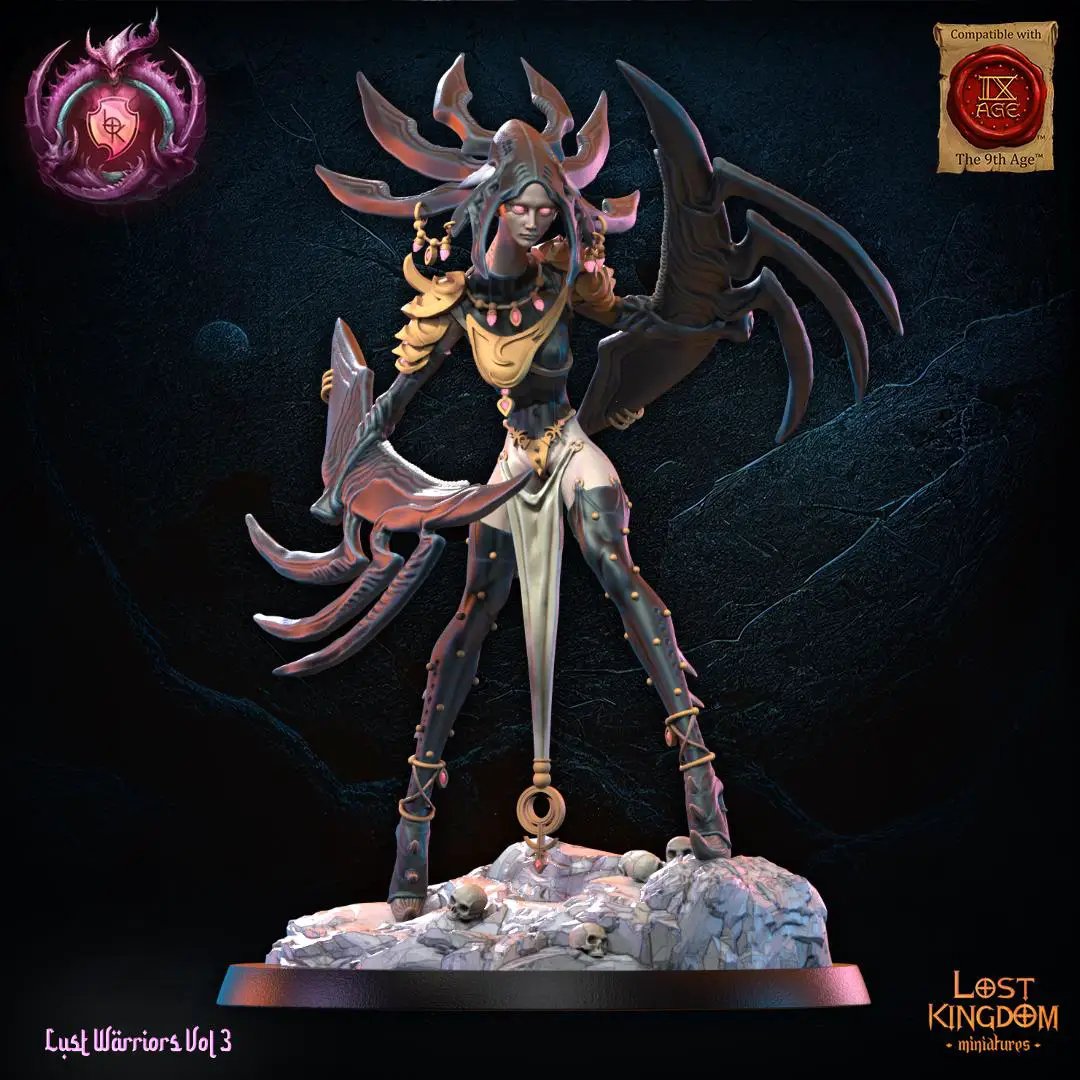 3D printed Alize - Lust Princess miniature by Lost Kingdom Miniatures, featuring detailed fantasy character design.