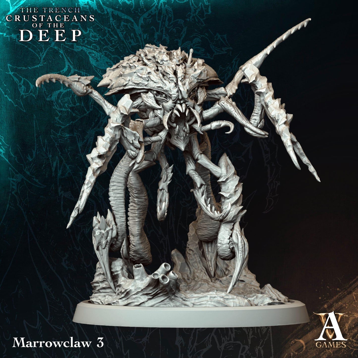 3D Printed Marrowclaws by Archvillain Games