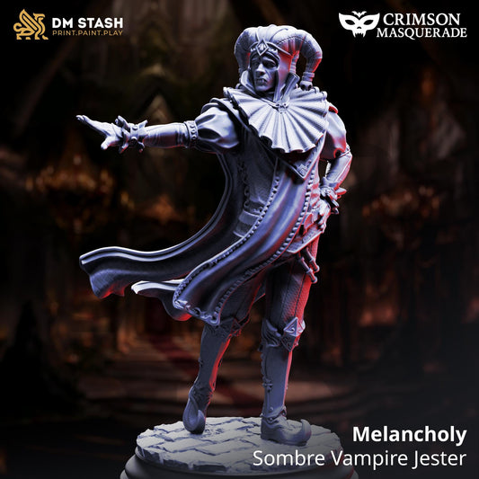 3D Printed Vampire Jester - Melancholy Sombre by DM Stash