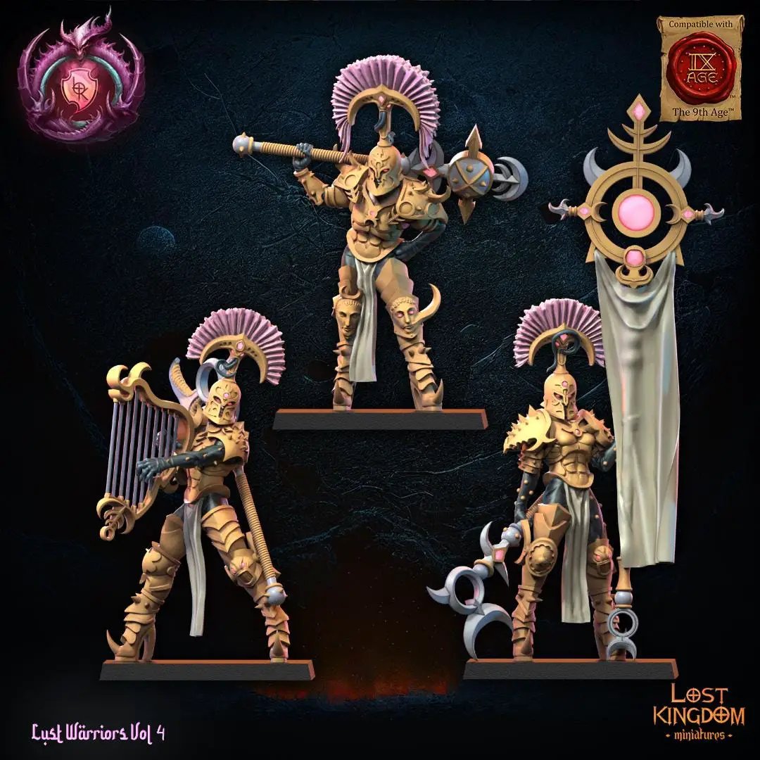 3D Printed Lust Chosen Command Group by Lost Kingdom Miniatures by Last Hope Miniatures