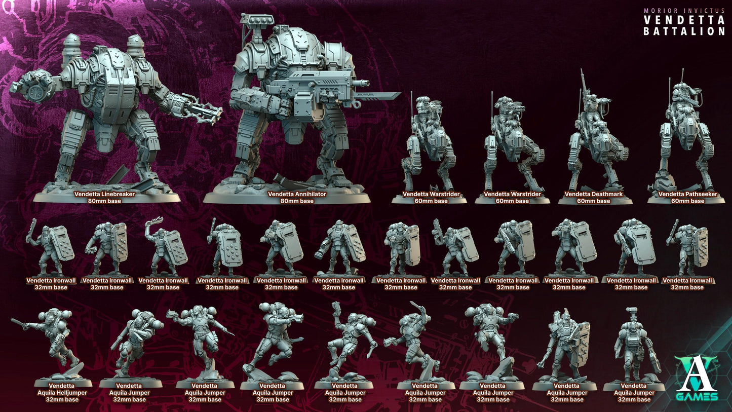 3D Printed Vendetta Annihilator & Linebreaker by Archvillain Games