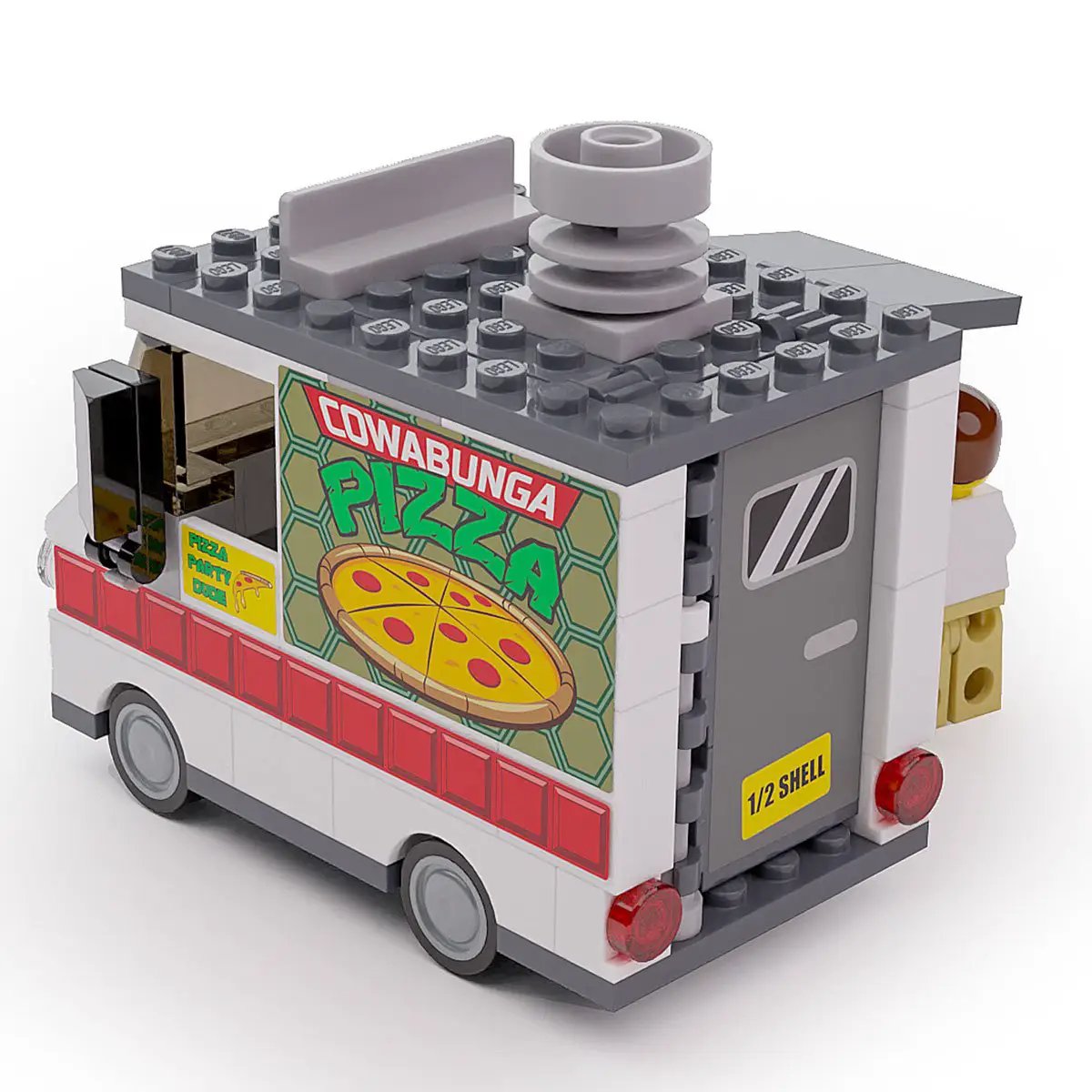 Cowabunga Pizza - B3 Customs® Food Truck w/ Minifigure by B3 Customs
