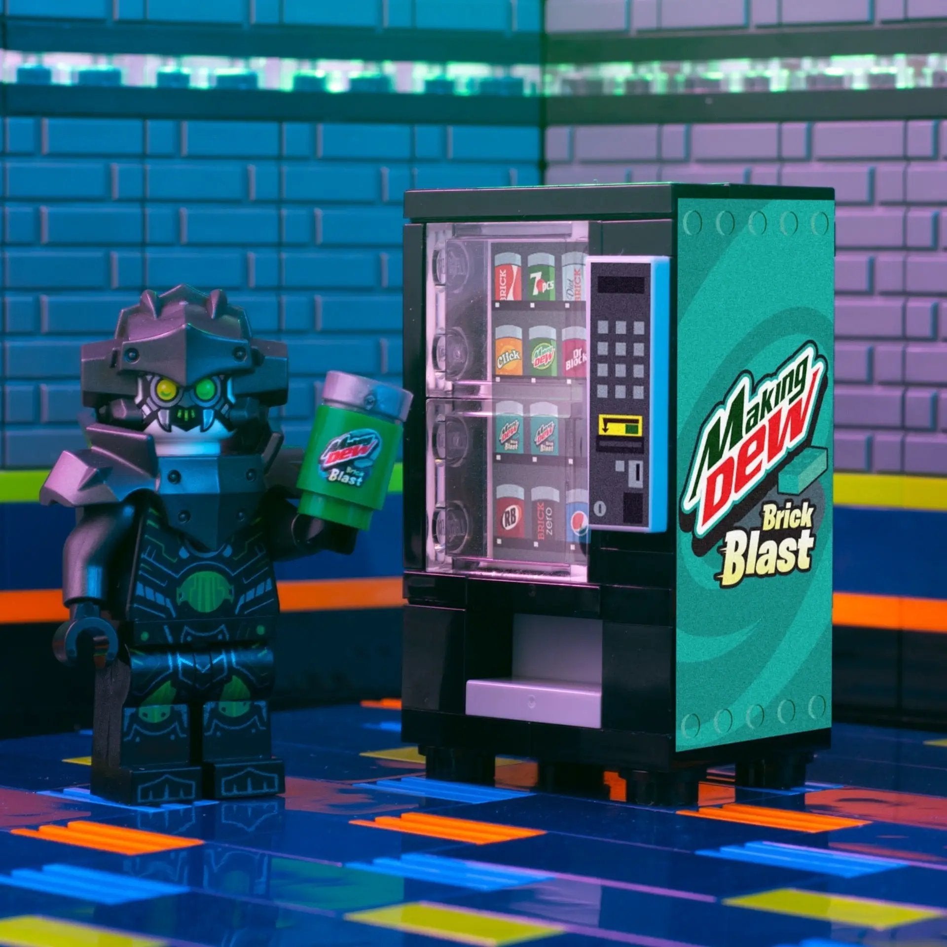 Making Dew (Brick Blast) - B3 Customs Soda Vending made using LEGO parts by B3 Customs