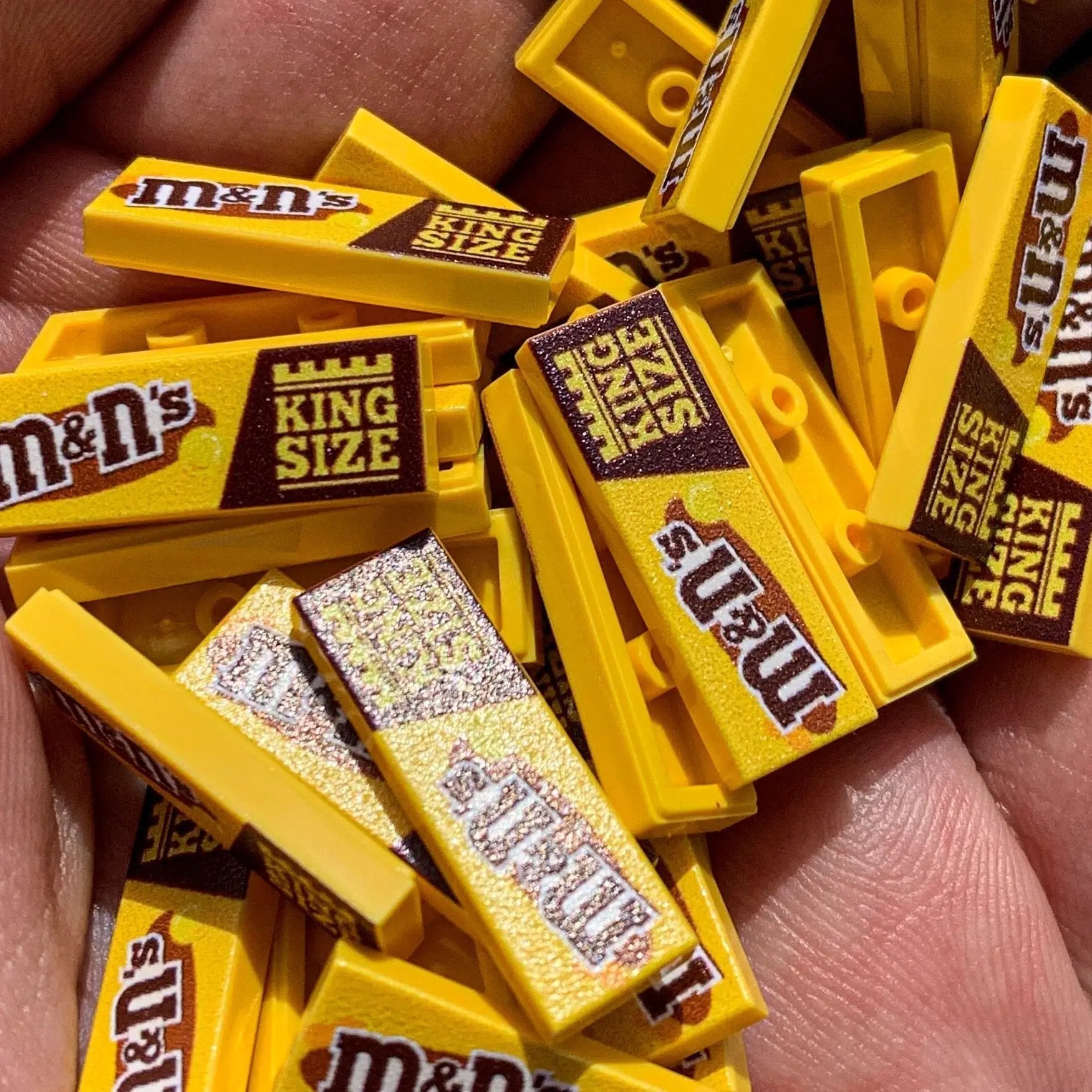 M&N's (Peanut) Candy (King Size) 1x3 Tile made using LEGO part by B3 Customs