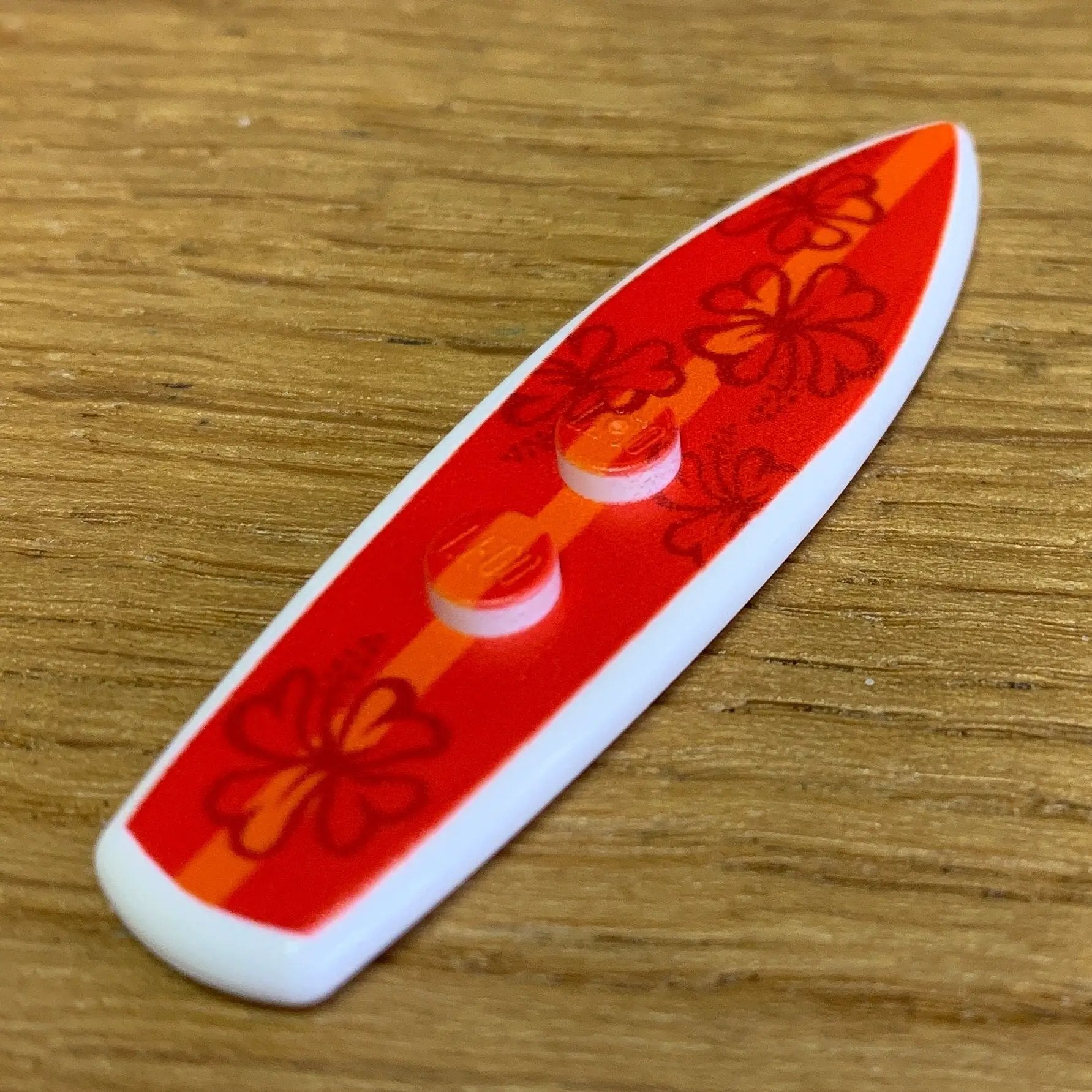 B3 Customs® Printed Hibiscus Surfboard made from LEGO® bricks by B3 Customs