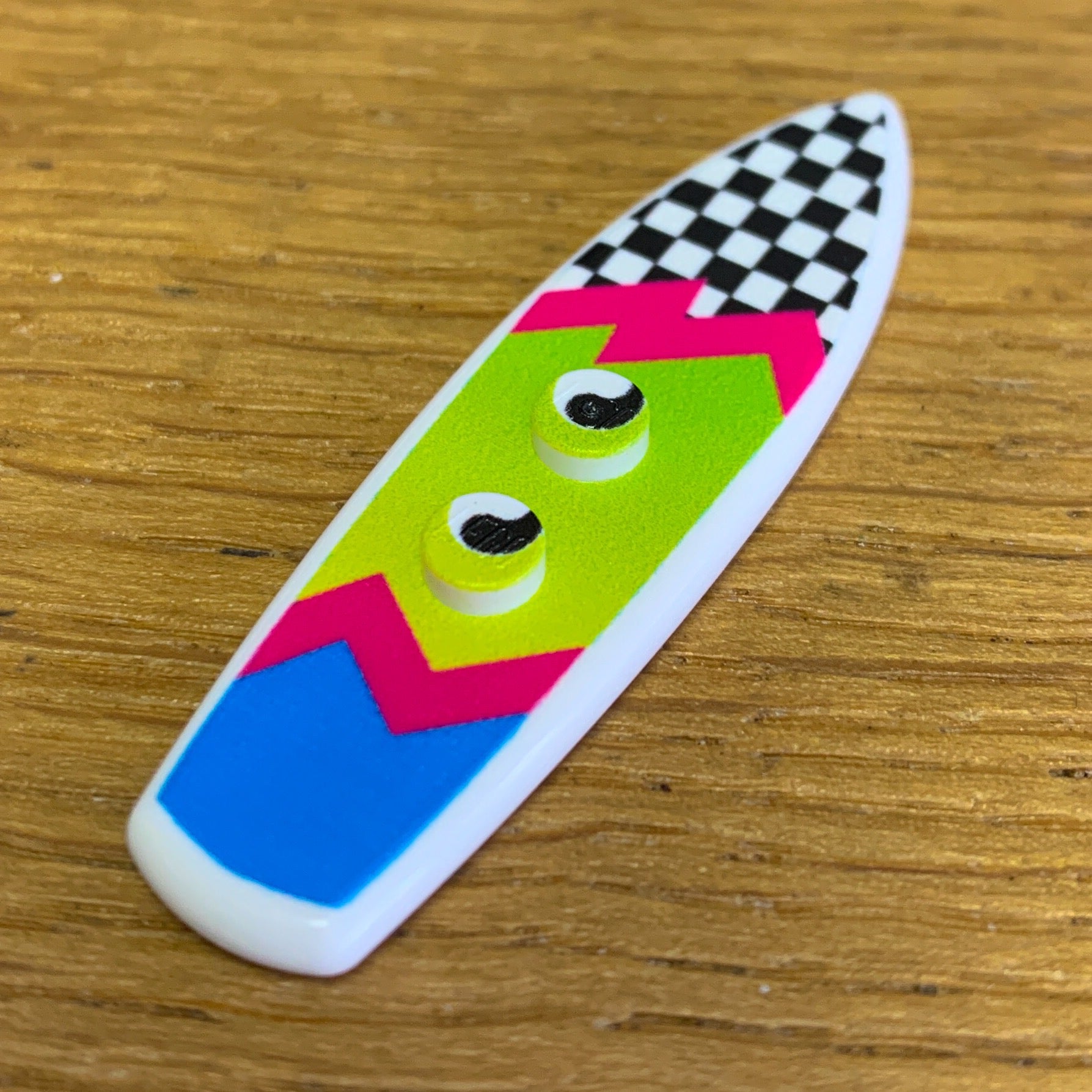 B3 Customs® Printed Ying Tang / Checkerboard Surfboard made from LEGO® bricks by B3 Customs