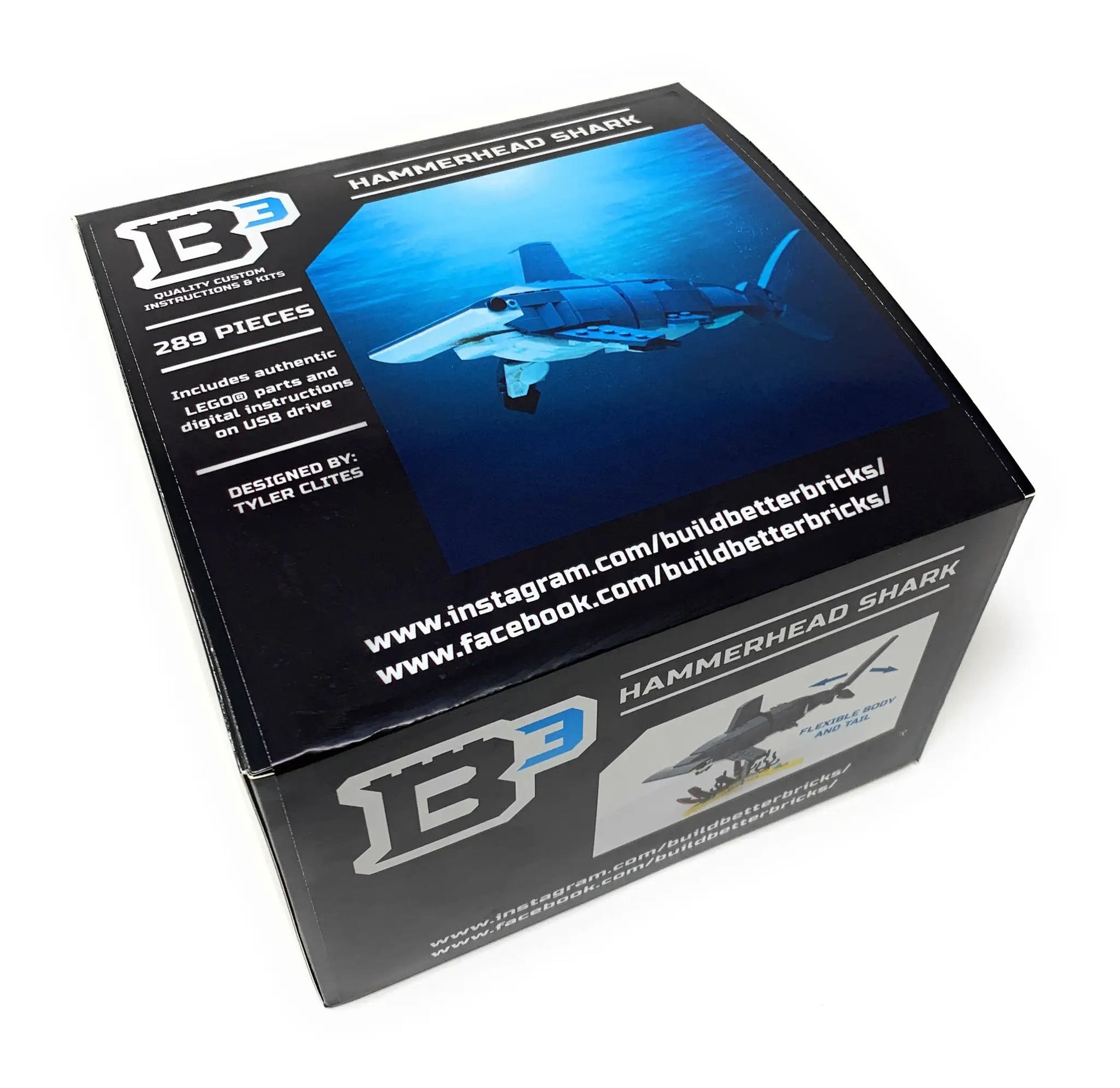 Hammerhead Shark Building Set made with LEGO parts - B3 Customs by B3 Customs