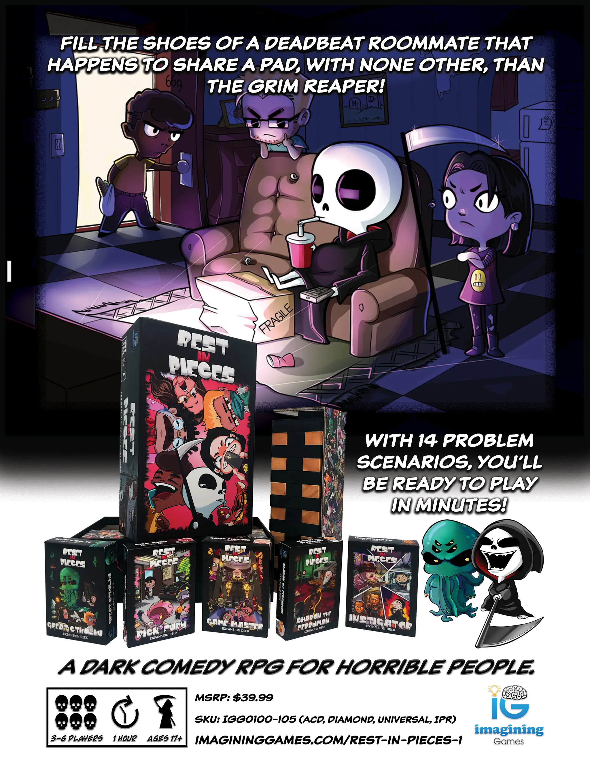 Rick Fury Deck RPG expansion box set by Imagining Games featuring colorful character cards and game accessories for role-playing adventures.