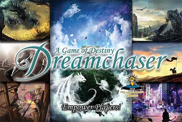 Cover image of Dreamchaser: A Game of Destiny PDF, a role-playing game by Imagining Games featuring fantasy artwork.