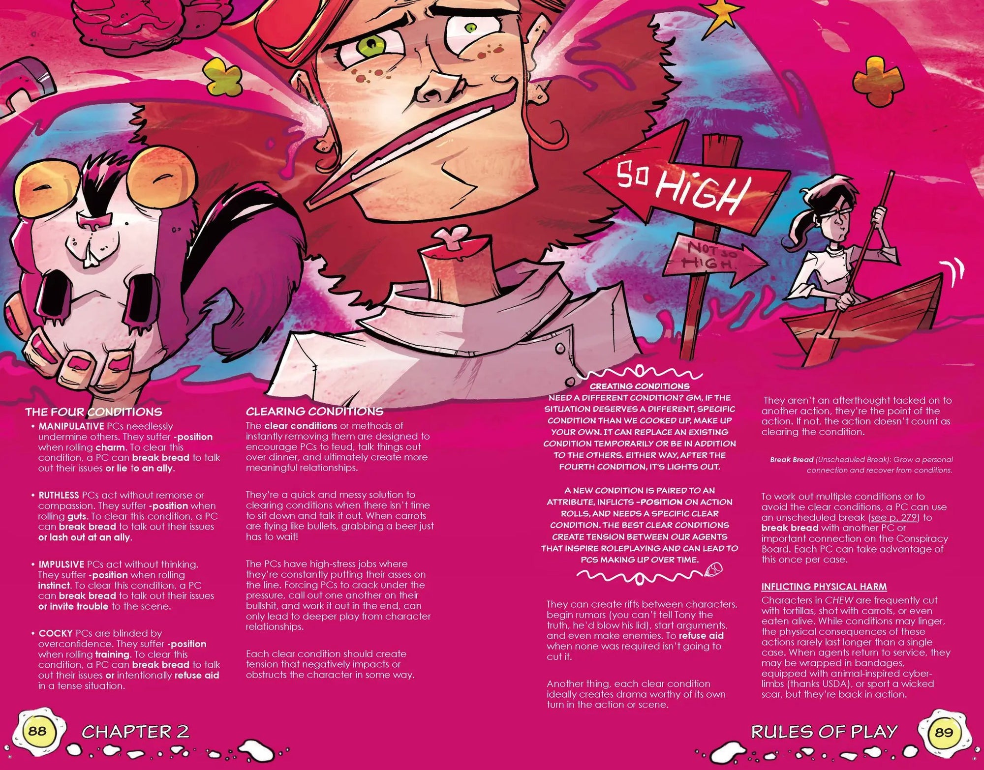 Chew role-playing game book and PDF by Imagining Games, featuring colorful cover art for the tabletop RPG.