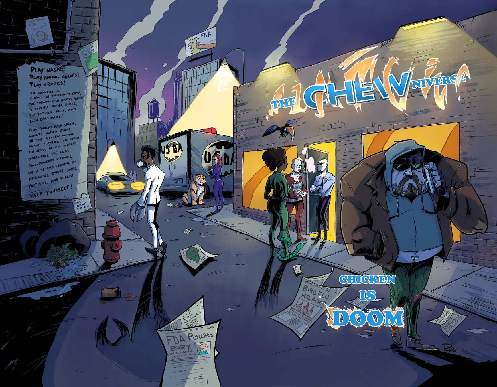 Imagining Games CHEWniverse RPG supplement in PDF format, featuring colorful role-playing game design and artwork.