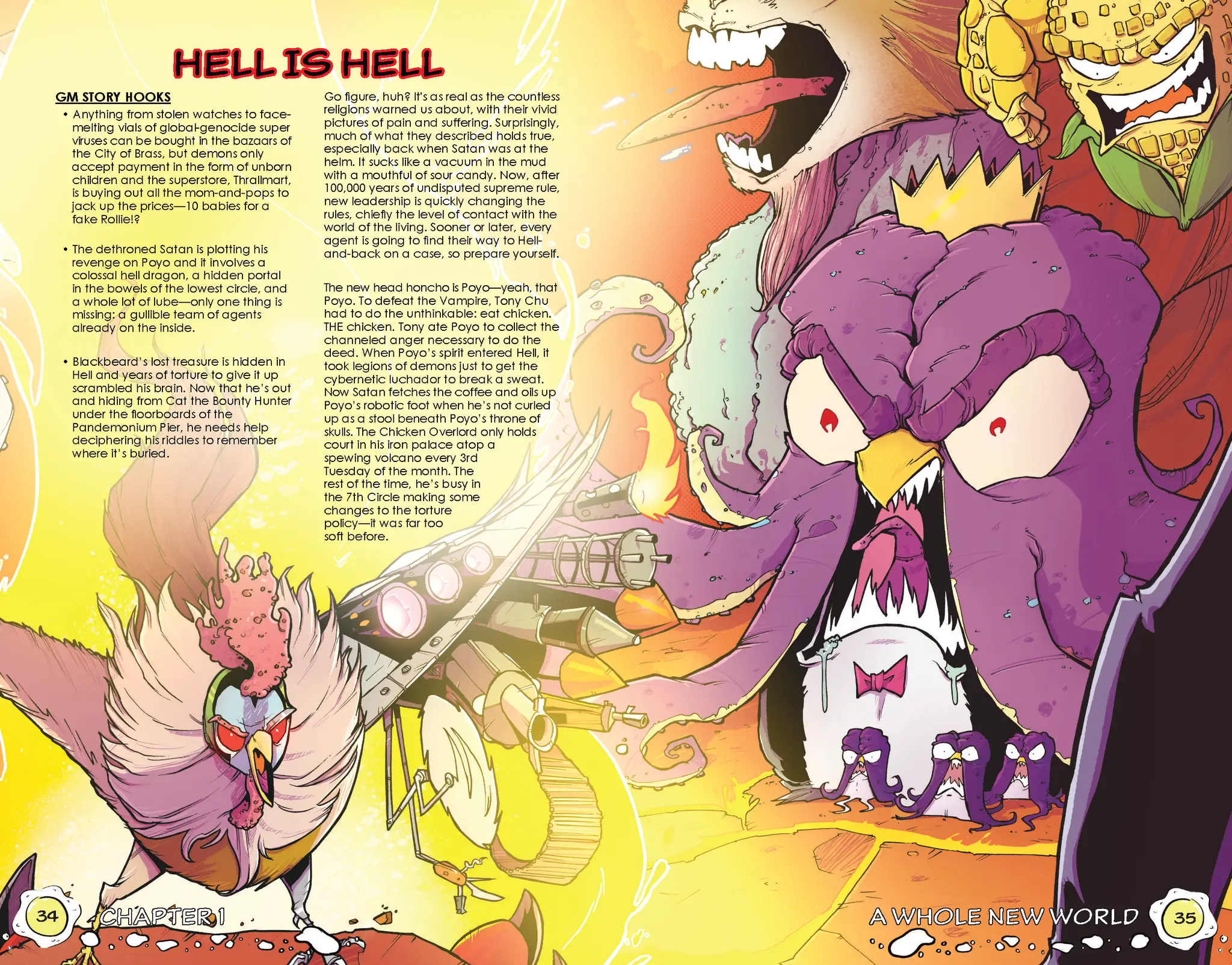 Cover image of CHEWniverse RPG supplement by Imagining Games, featuring colorful fantasy artwork and game title on the PDF format.