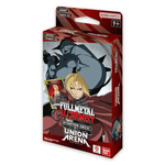 Union Arena Starter Deck Fullmetal Alchemist card pack from The Mighty Hobby Shop, featuring colorful anime-style illustrations.