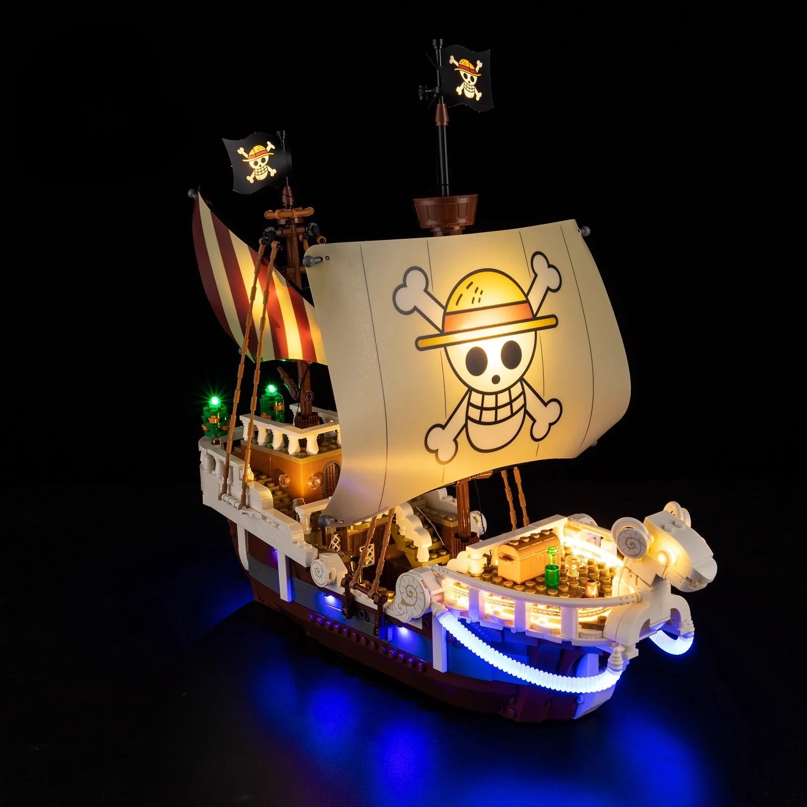 Going Merry LED light set for 75639 model, anime figure DIY lamp by Infinite Visibility, features colorful LED lights and detailed design.