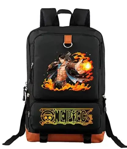 Unisex backpack featuring Luffy printed design from One Piece, Infinite Visibility brand, suitable for school or travel use.