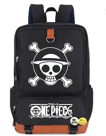 Unisex backpack featuring Luffy print from One Piece, suitable for school or travel, by Infinite Visibility.