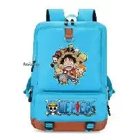 Unisex backpack featuring a Luffy print from One Piece, ideal for school or travel, by Infinite Visibility.