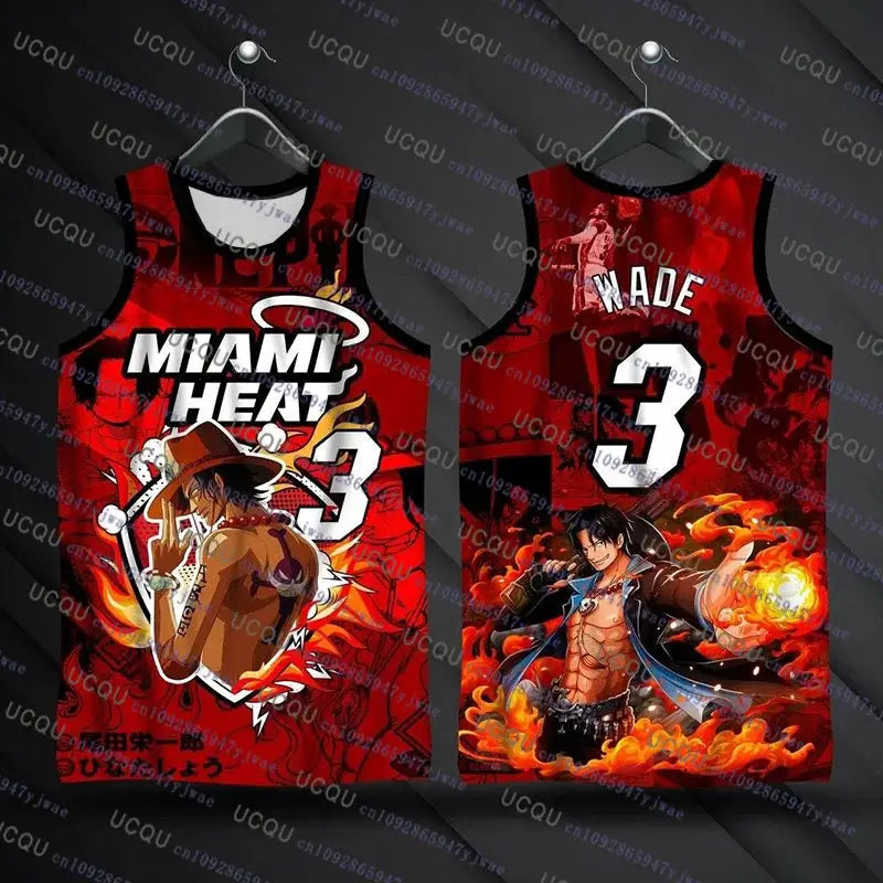 Infinite Visibility One Piece basketball jersey featuring Luffy, Zoro, and Tatum No.0 design, sleeveless sports vest for fans