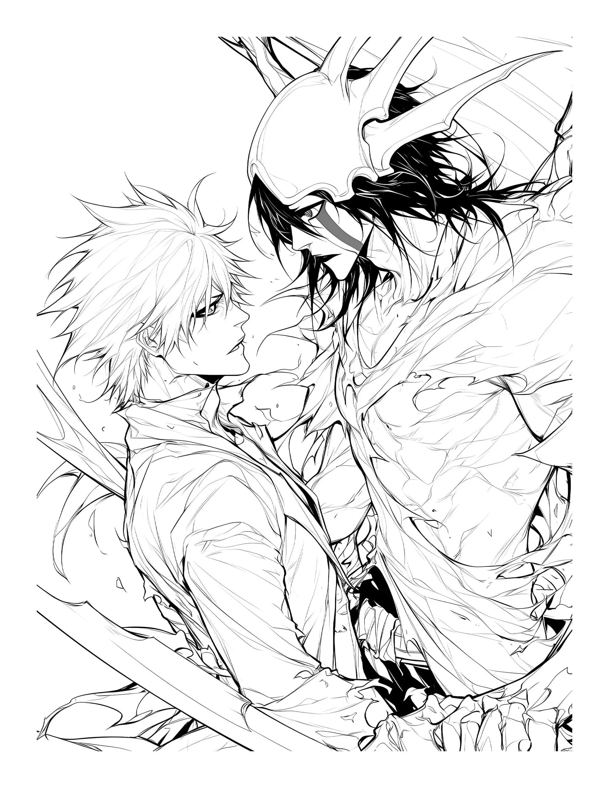Anime Chronicles Bankai Unleashed Bleach coloring book by Infinite Visibility, featuring vibrant Bleach character illustrations in PDF format.