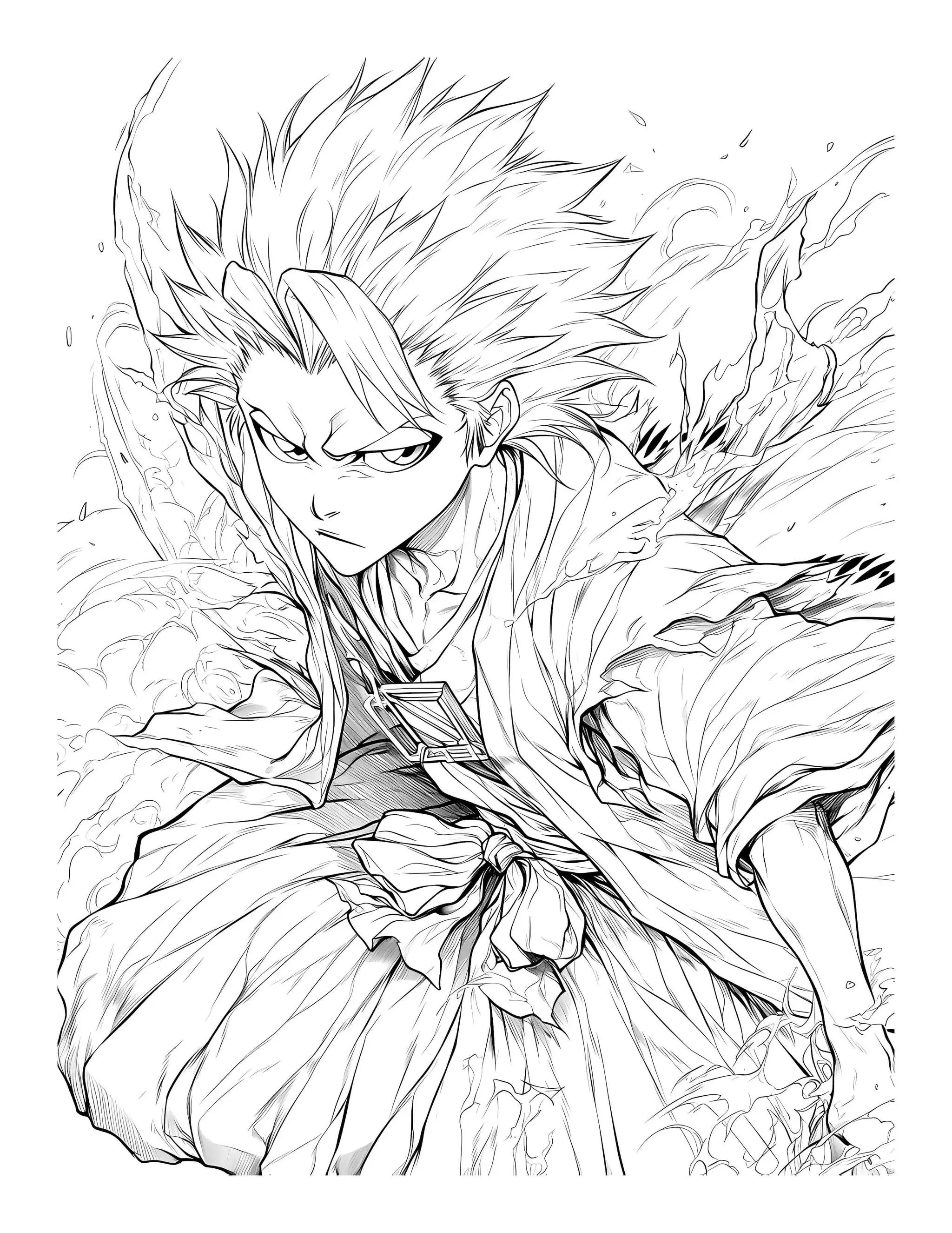 Anime Chronicles Bankai Unleashed Bleach coloring book PDF by Infinite Visibility, featuring characters and scenes from Bleach series.
